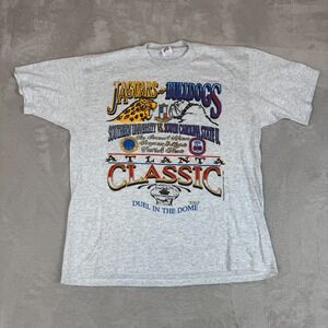 VTG 90s Jaguar Vs Bulldogs Atlanta Football Classic Shirt Mens 2XL Gray Preowned